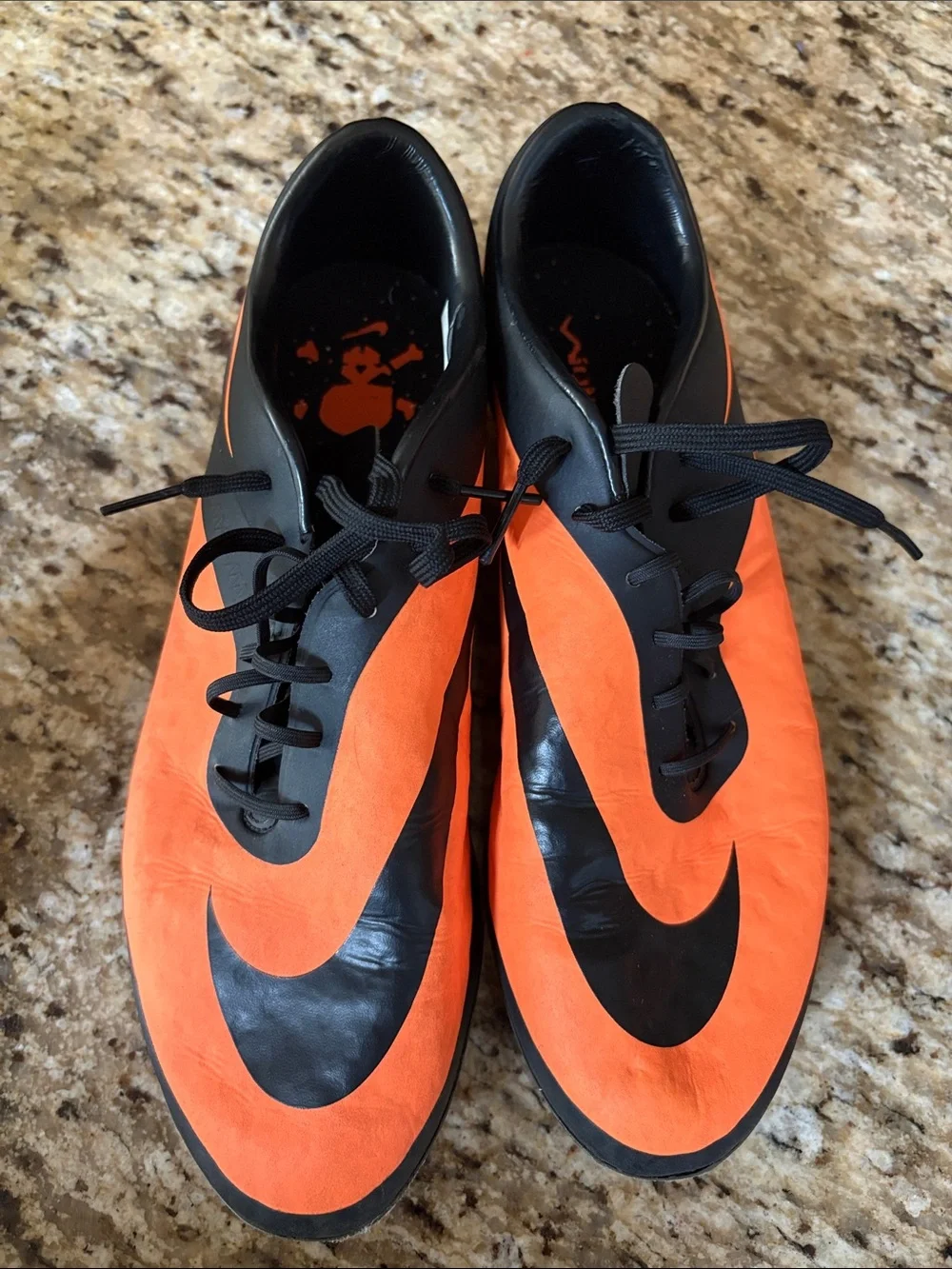 Nike Men’s Hypervenom Orange and Black Athletic Soccer Shoes
